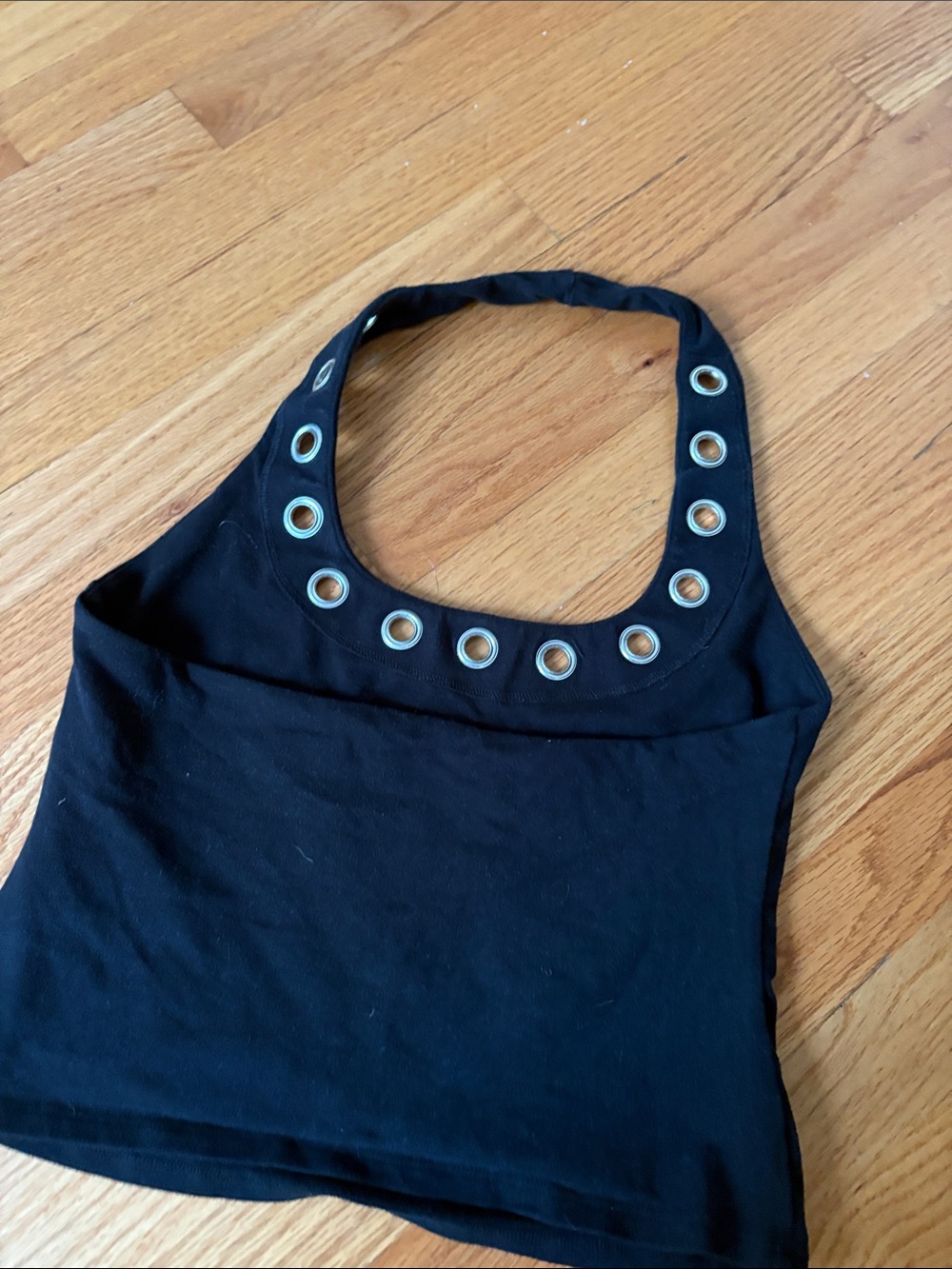 Reformation - Black Halter Tank Top with Grommet Detail - Women - Picture 2 of 3
